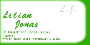 lilian jonas business card